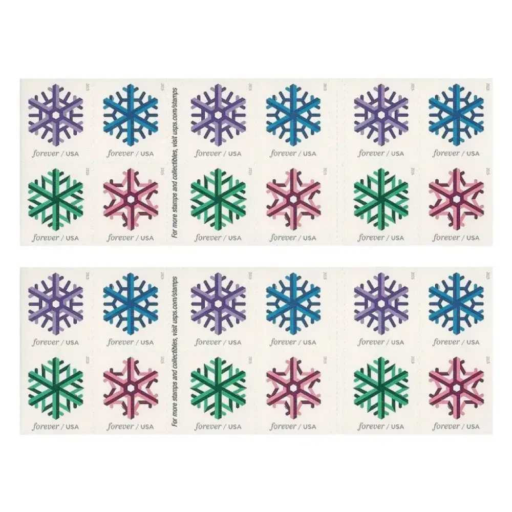 (2015) USPS Geometric Snowflakes Forever Postage Stamps