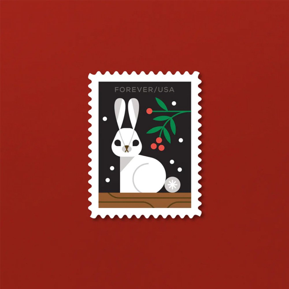 2023 Winter Woodland Animals Forever Postage Stamps (a Deer. Fox. Rabbit. and Owl